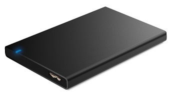 HDD Gehäuse 2.5 SATA, USB 3.0, Alu, schwarz, 7mm